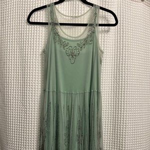 Beaded Light Green Dress - Small/Medium - Like New